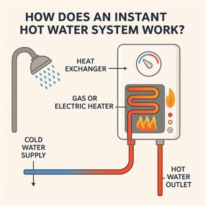 How does the Rinnai instantaneous hot water system work?